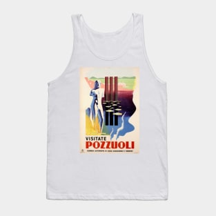 Visit POZZUOLI Italy Naples Rome Tourism Art Deco Vintage Travel Wall Art Tank Top